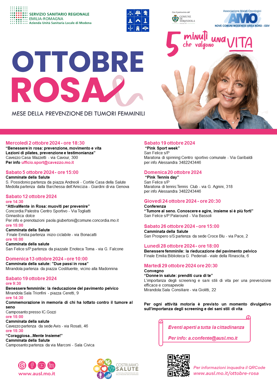 OTTOBRE ROSA - MESE DELLA PREVENZIONE DEI TUMORI FEMMINILI